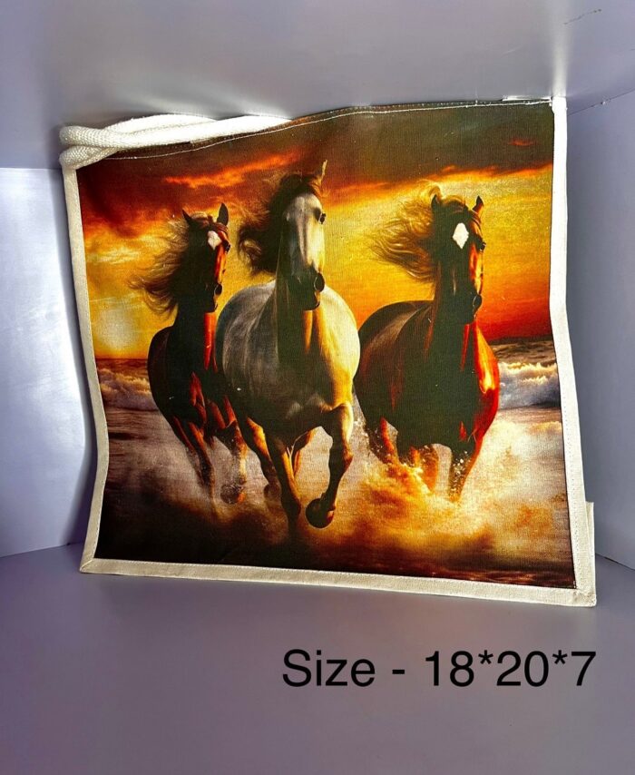 Galloping Glory Rajasthani Horses Jute Tote Bag – Sunset Beach Art Print