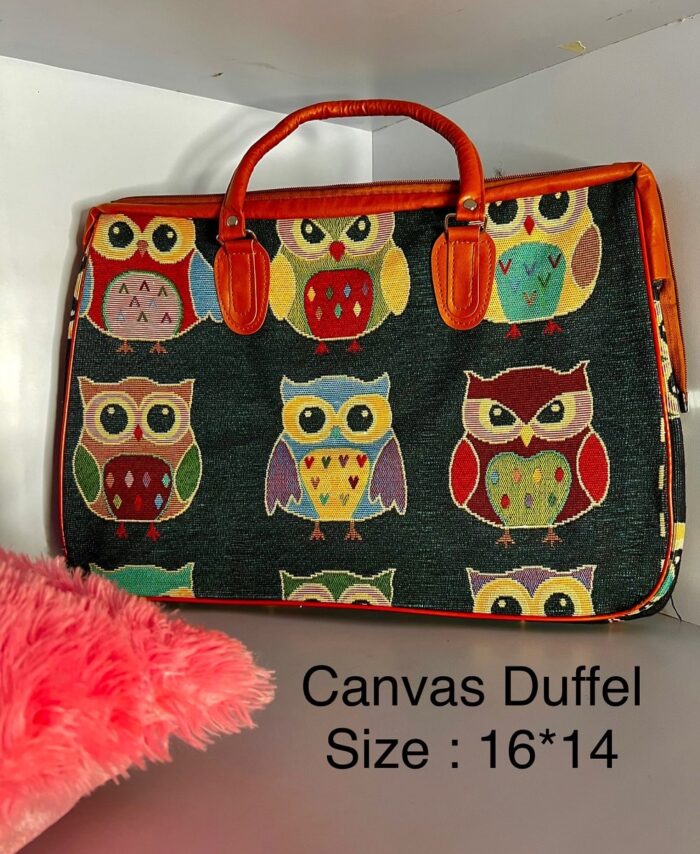 Multicolor Owl Parade Rajasthani Tote & Duffle Bag – Stylish and Spacious Travel Essential